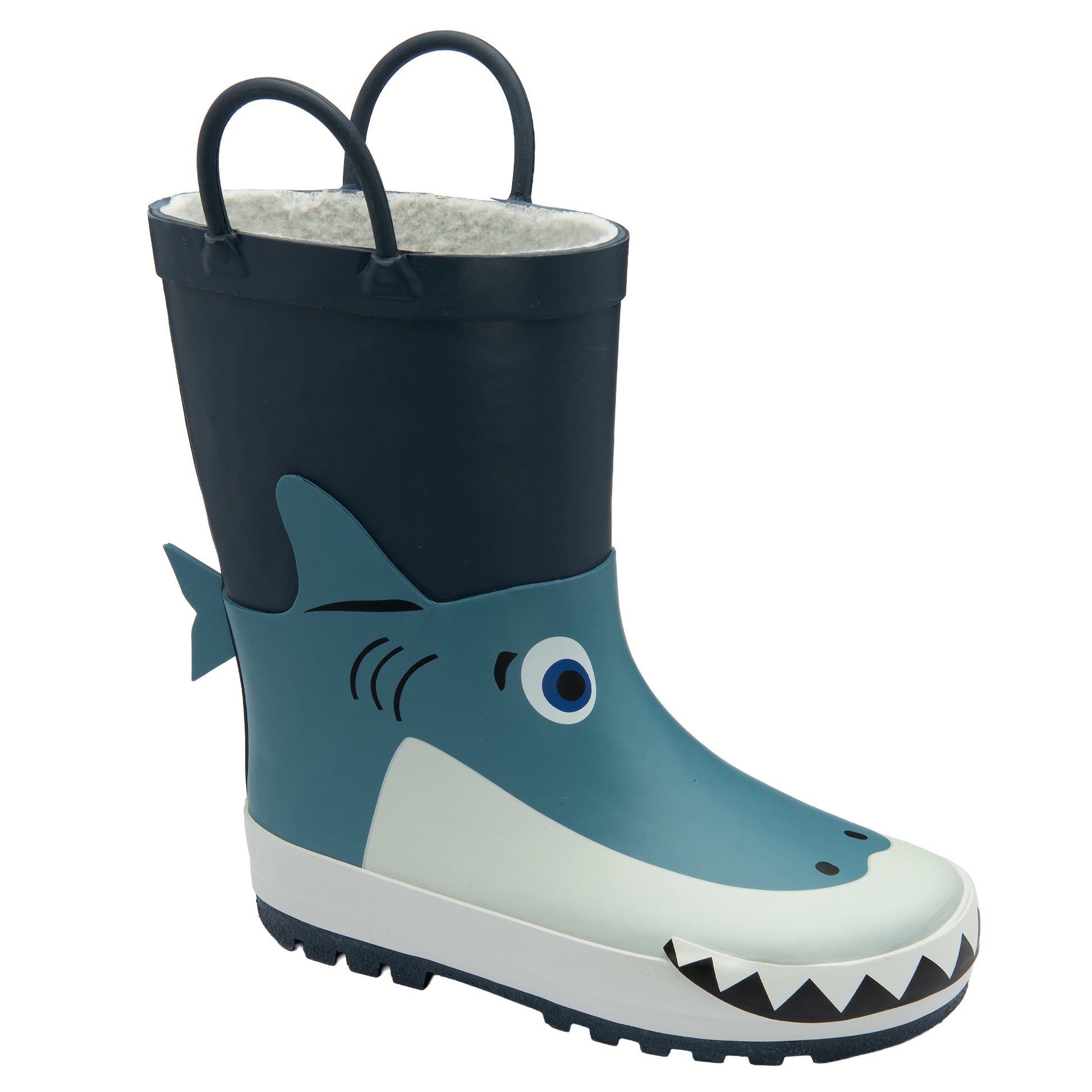 NorthSole Kids Wellies Boys & Girls Childrens Rubber Wellington Boots With Easy Pull On Handles Fleece Lined - My Little Legends