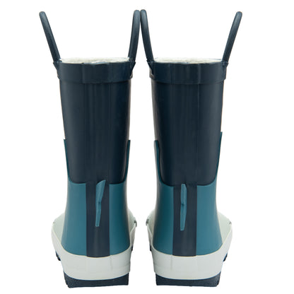 NorthSole Kids Wellies Boys & Girls Childrens Rubber Wellington Boots With Easy Pull On Handles Fleece Lined - My Little Legends