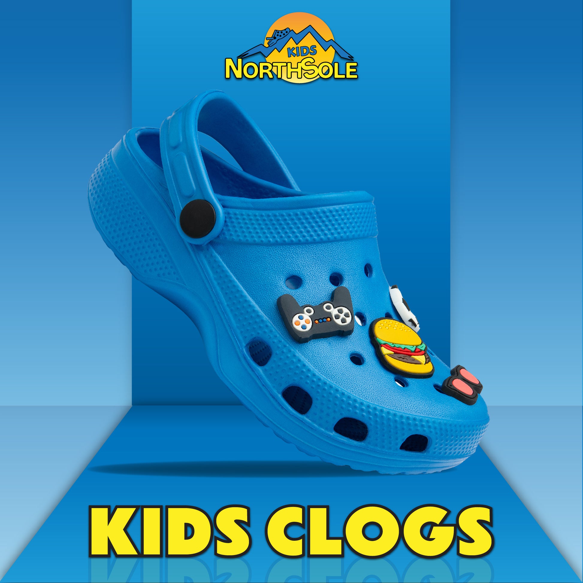 NorthSole Boys Clogs Childrens Sandals with Removable Charms Kids Beach Pool Shoes - My Little Legends