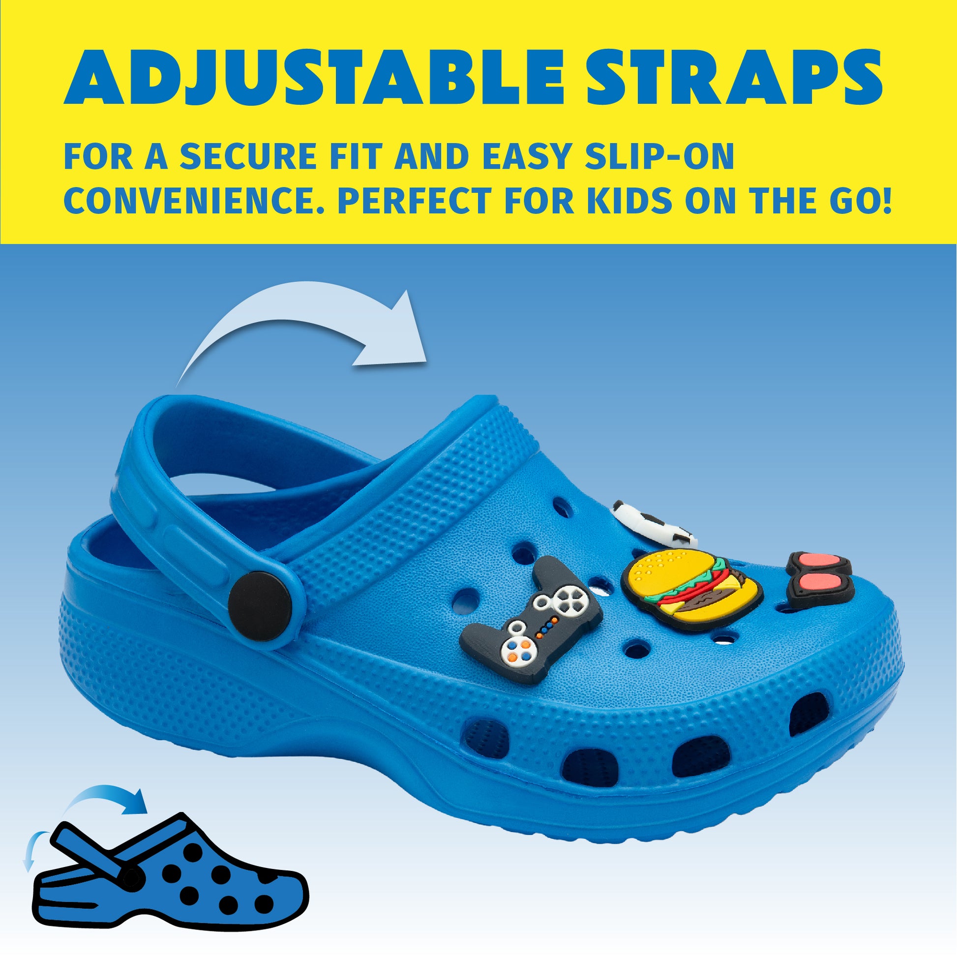 NorthSole Boys Clogs Childrens Sandals with Removable Charms Kids Beach Pool Shoes - My Little Legends