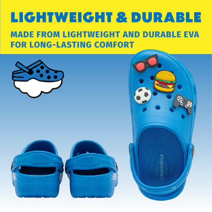 NorthSole Boys Clogs Childrens Sandals with Removable Charms Kids Beach Pool Shoes - My Little Legends