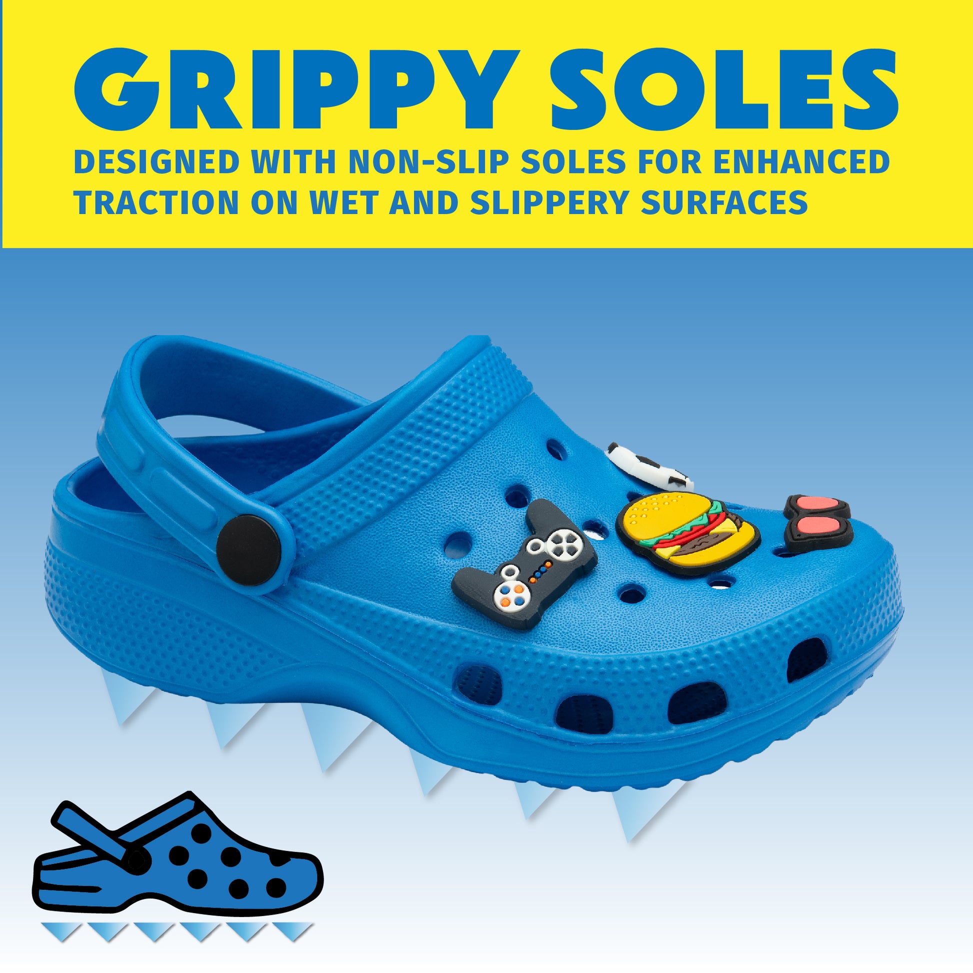 NorthSole Boys Clogs Childrens Sandals with Removable Charms Kids Beach Pool Shoes - My Little Legends