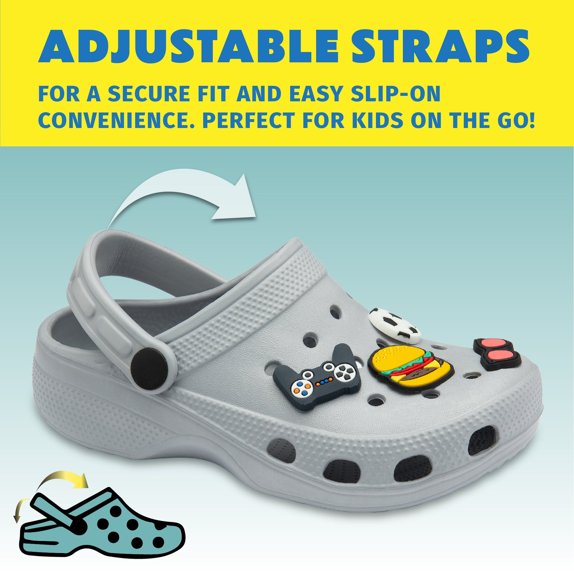 NorthSole Boys Clogs Childrens Sandals with Removable Charms Kids Beach Pool Shoes - My Little Legends
