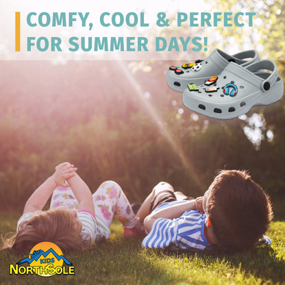 NorthSole Boys Clogs Childrens Sandals with Removable Charms Kids Beach Pool Shoes - My Little Legends