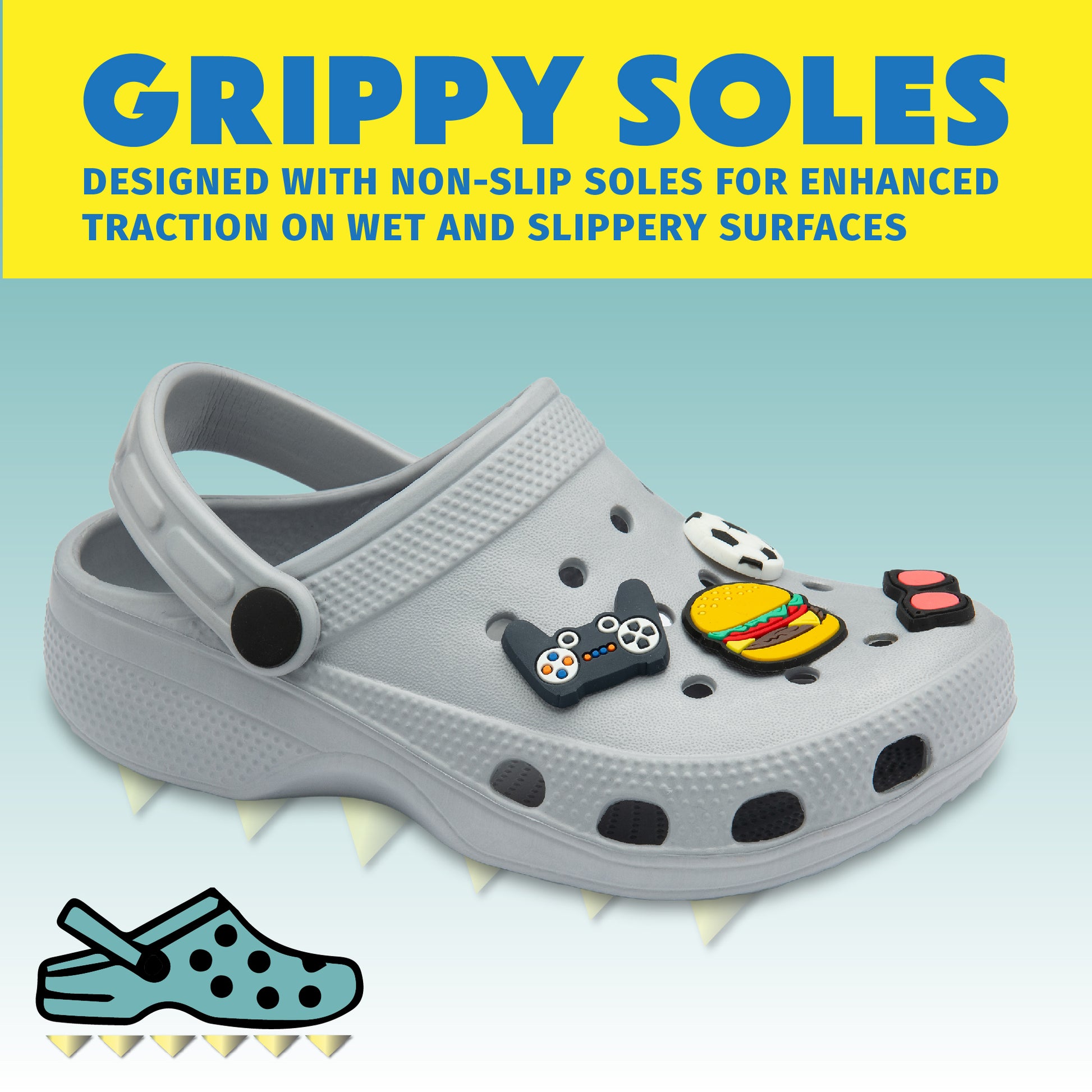 NorthSole Boys Clogs Childrens Sandals with Removable Charms Kids Beach Pool Shoes - My Little Legends
