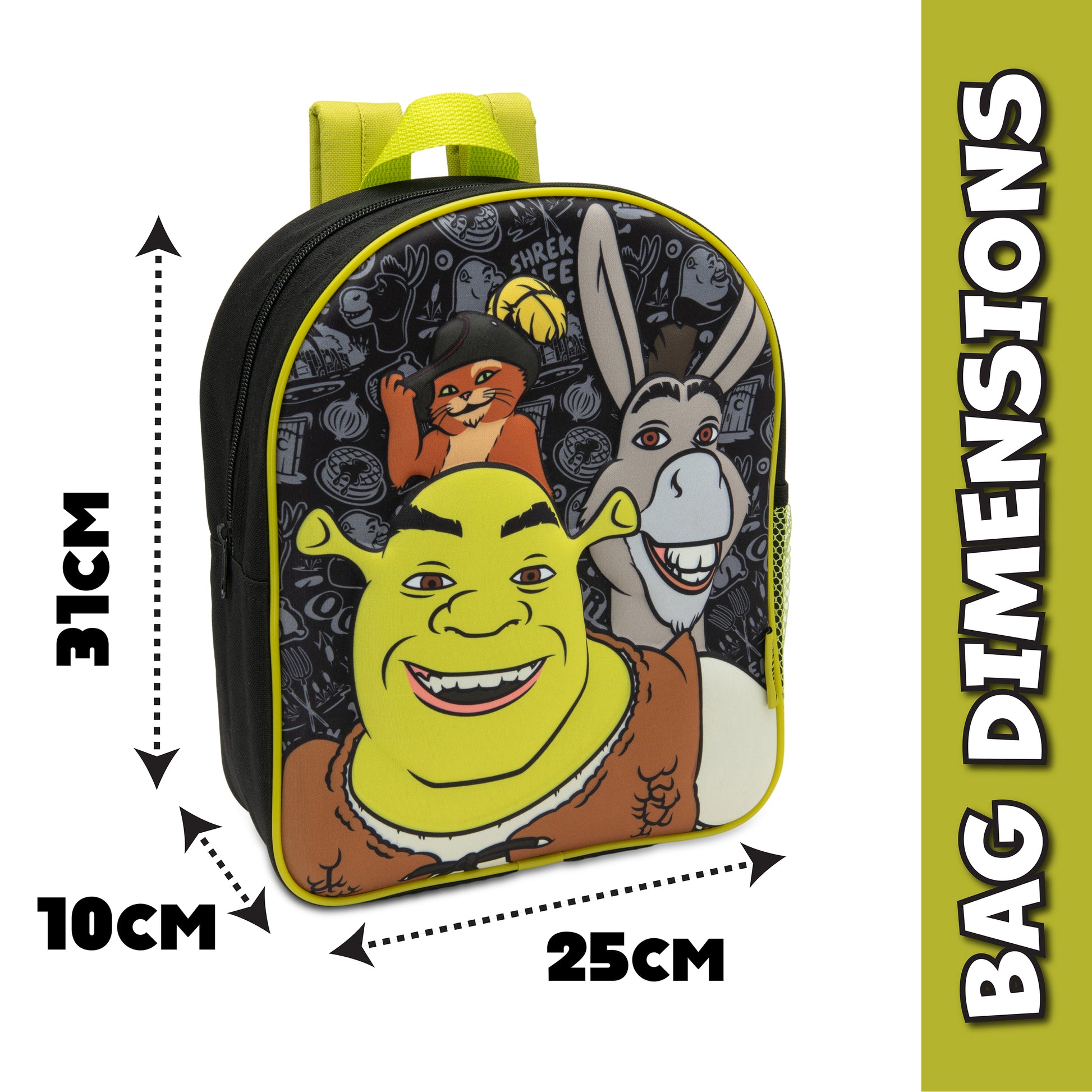 Shrek Kids Backpack 3D Childrens School Bag Boys & Girls Rucksack Donkey & Puss In Boots - My Little Legends
