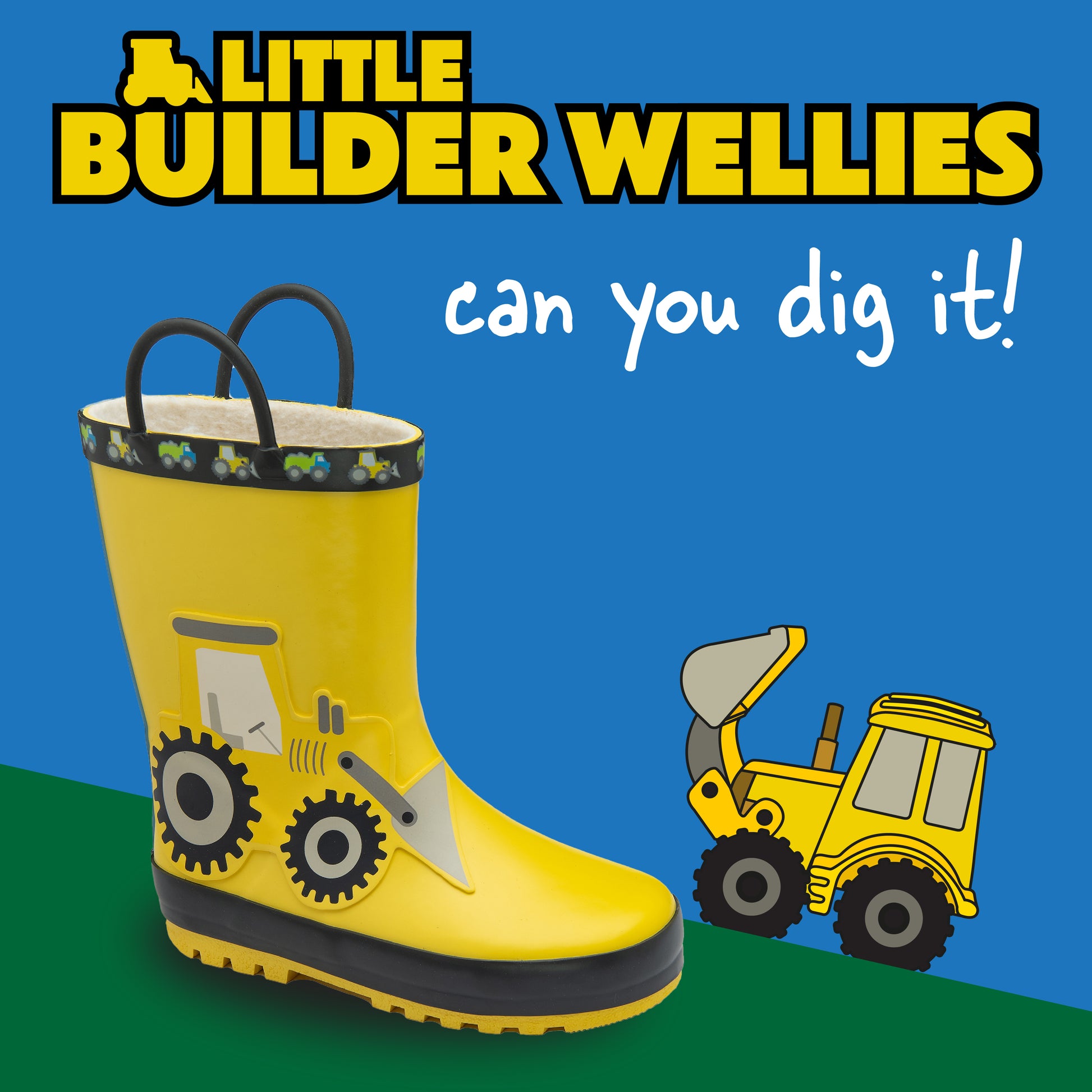 NorthSole Kids Wellies Boys & Girls Childrens Rubber Wellington Boots With Easy Pull On Handles Fleece Lined - My Little Legends