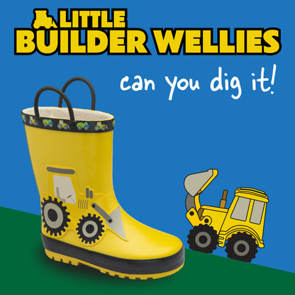 NorthSole Kids Wellies Boys & Girls Childrens Rubber Wellington Boots With Easy Pull On Handles Fleece Lined - My Little Legends