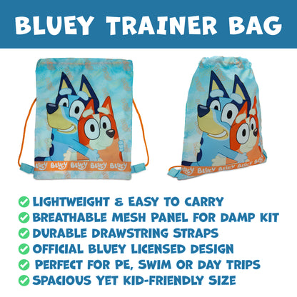 Bluey Drawstring Bag Kids PE Kit Gym Swim Sack Boys & Girls Childrens School Trainer School Backpack - My Little Legends