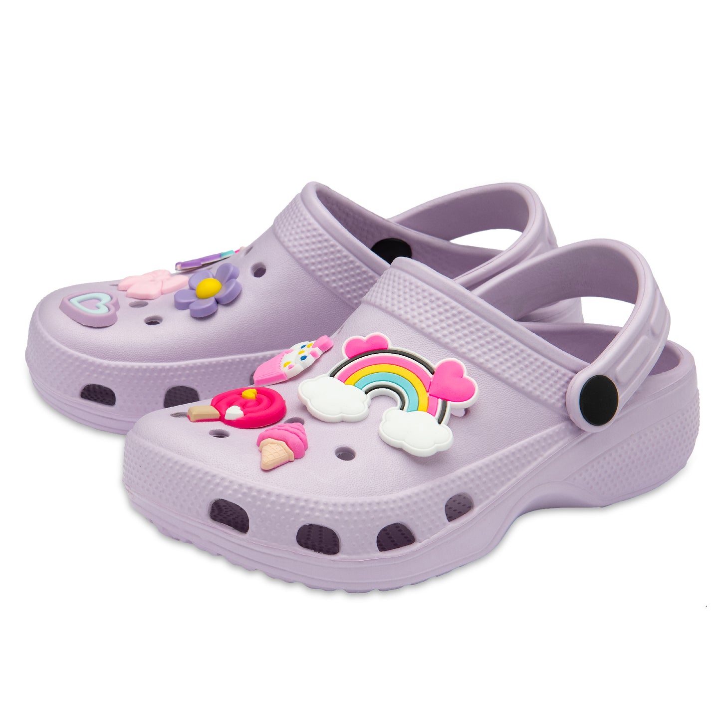 NorthSole Girls Clogs Childrens Sandals with Removable Charms Kids Beach Pool Shoes - My Little Legends
