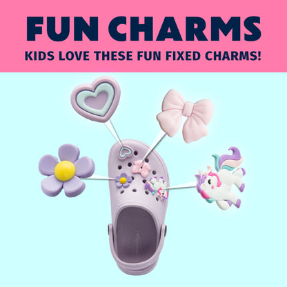 NorthSole Girls Clogs Childrens Sandals with Removable Charms Kids Beach Pool Shoes - My Little Legends