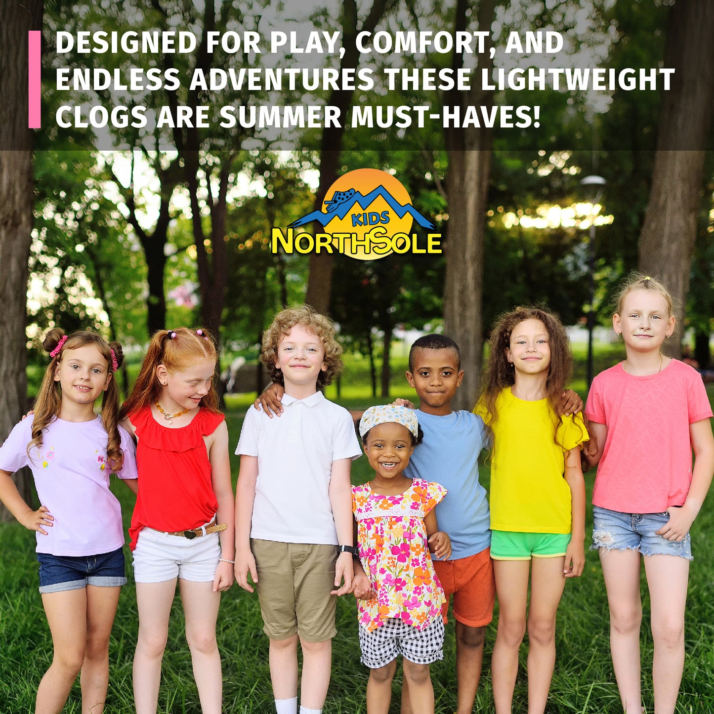 NorthSole Girls Clogs Childrens Sandals with Removable Charms Kids Beach Pool Shoes - My Little Legends