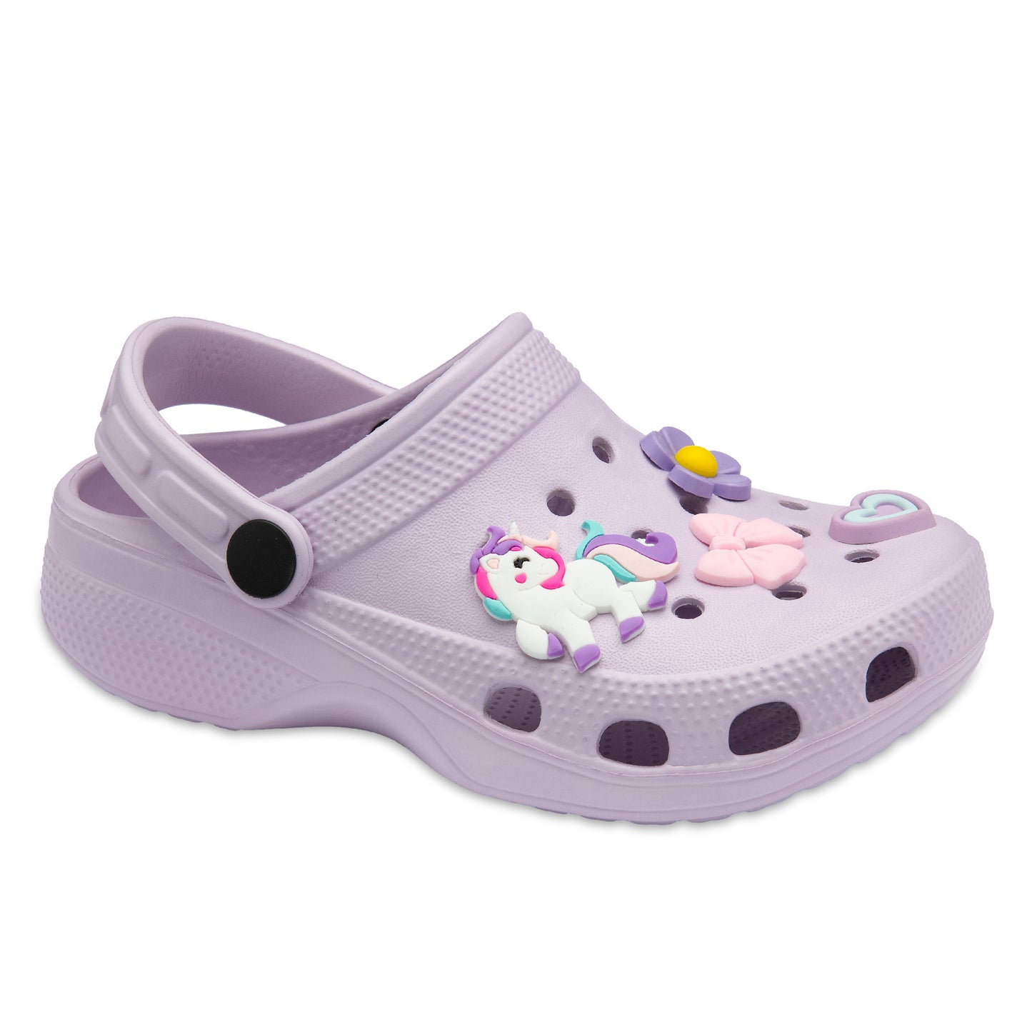 NorthSole Girls Clogs Childrens Sandals with Removable Charms Kids Beach Pool Shoes - My Little Legends