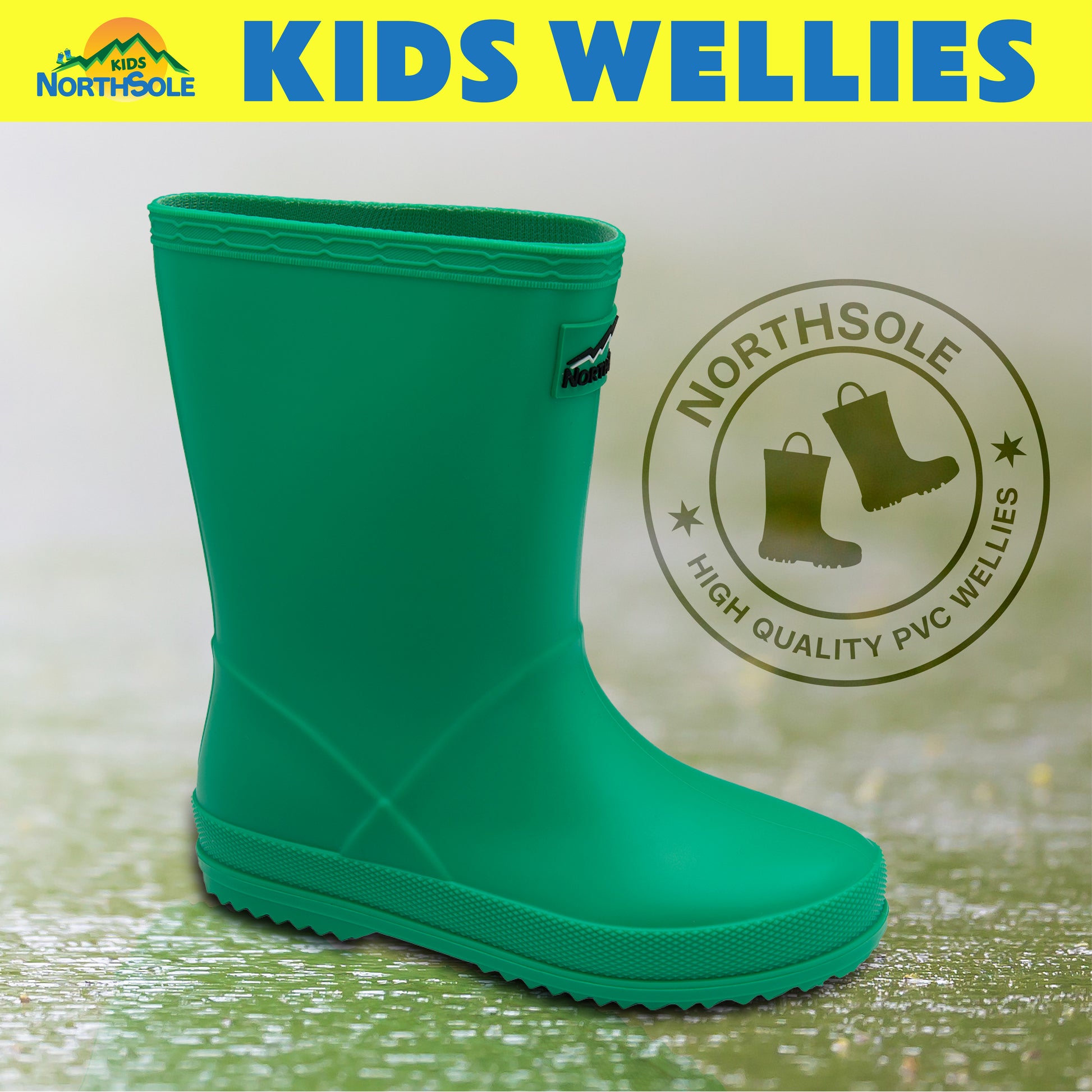 NorthSole Kids Wellies Boys & Girls Wellington Boots Childrens Toddler Welly Sizes 6-2 - My Little Legends