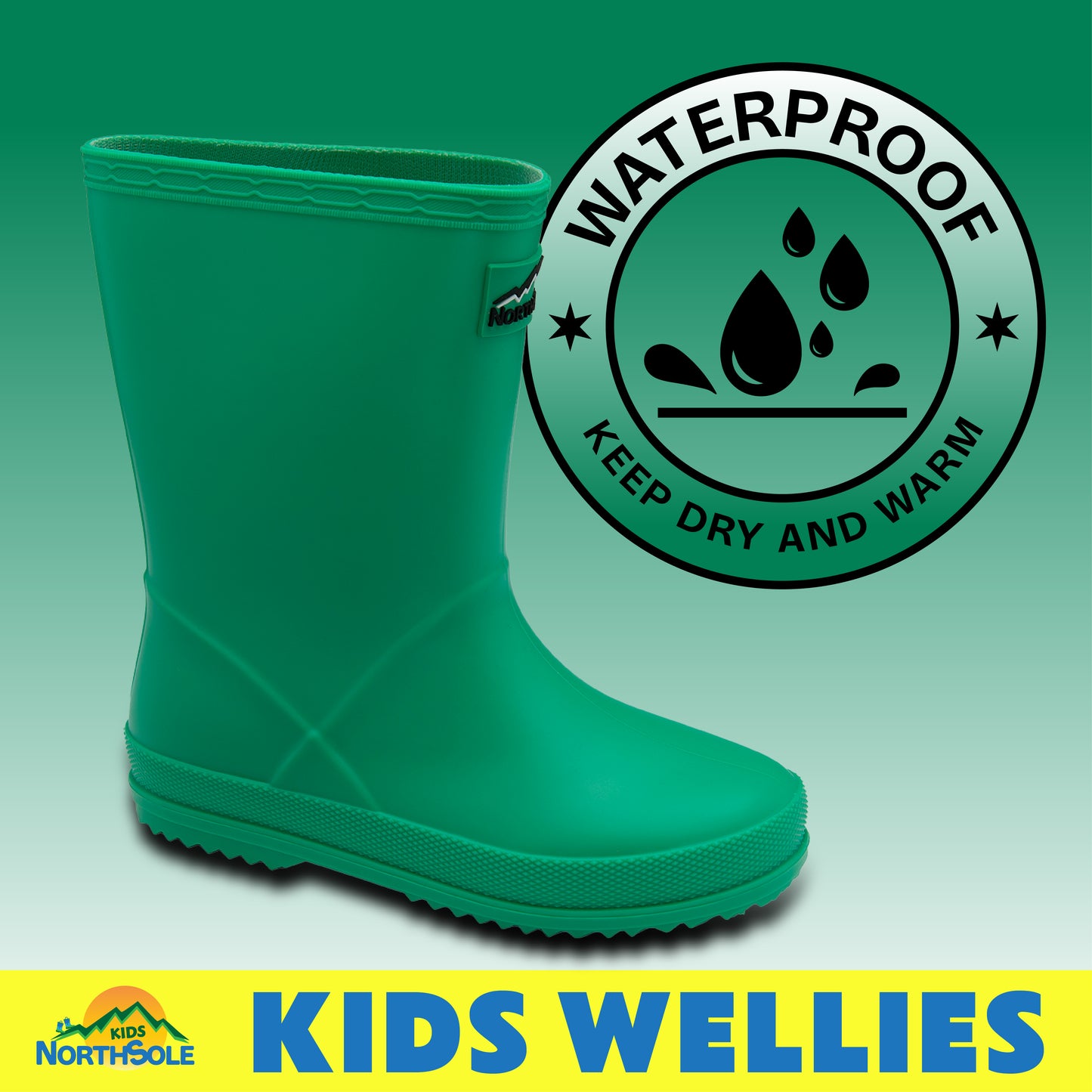 NorthSole Kids Wellies Boys & Girls Wellington Boots Childrens Toddler Welly Sizes 6-2 - My Little Legends