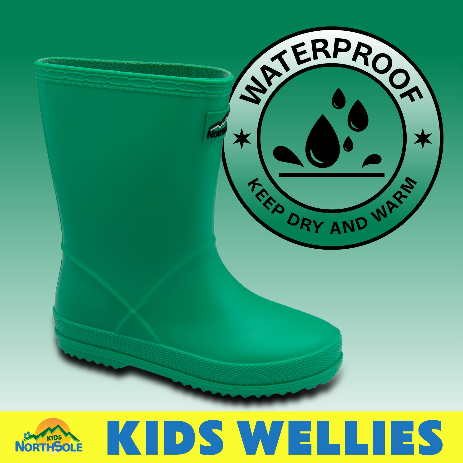 NorthSole Kids Wellies Boys & Girls Wellington Boots Childrens Toddler Welly Sizes 6-2 - My Little Legends