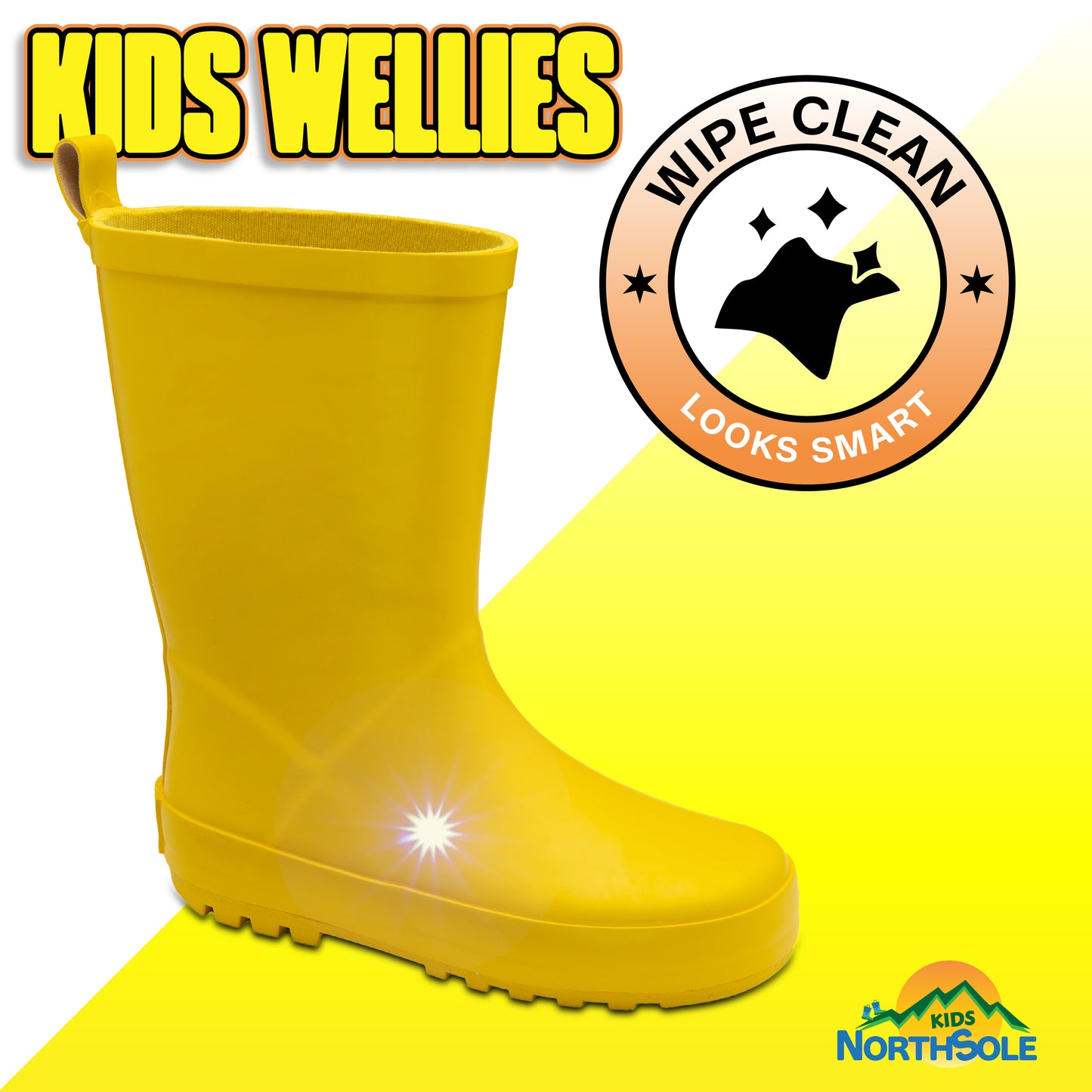 NorthSole Kids Wellies Boys & Girls Rubber Wellington Boots Childrens Welly Sizes 9-2 - My Little Legends