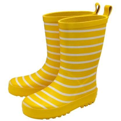 NorthSole Kids Wellies Striped Rubber Wellington Boots Boys & Girls Childrens Welly Sizes 9-2 - My Little Legends
