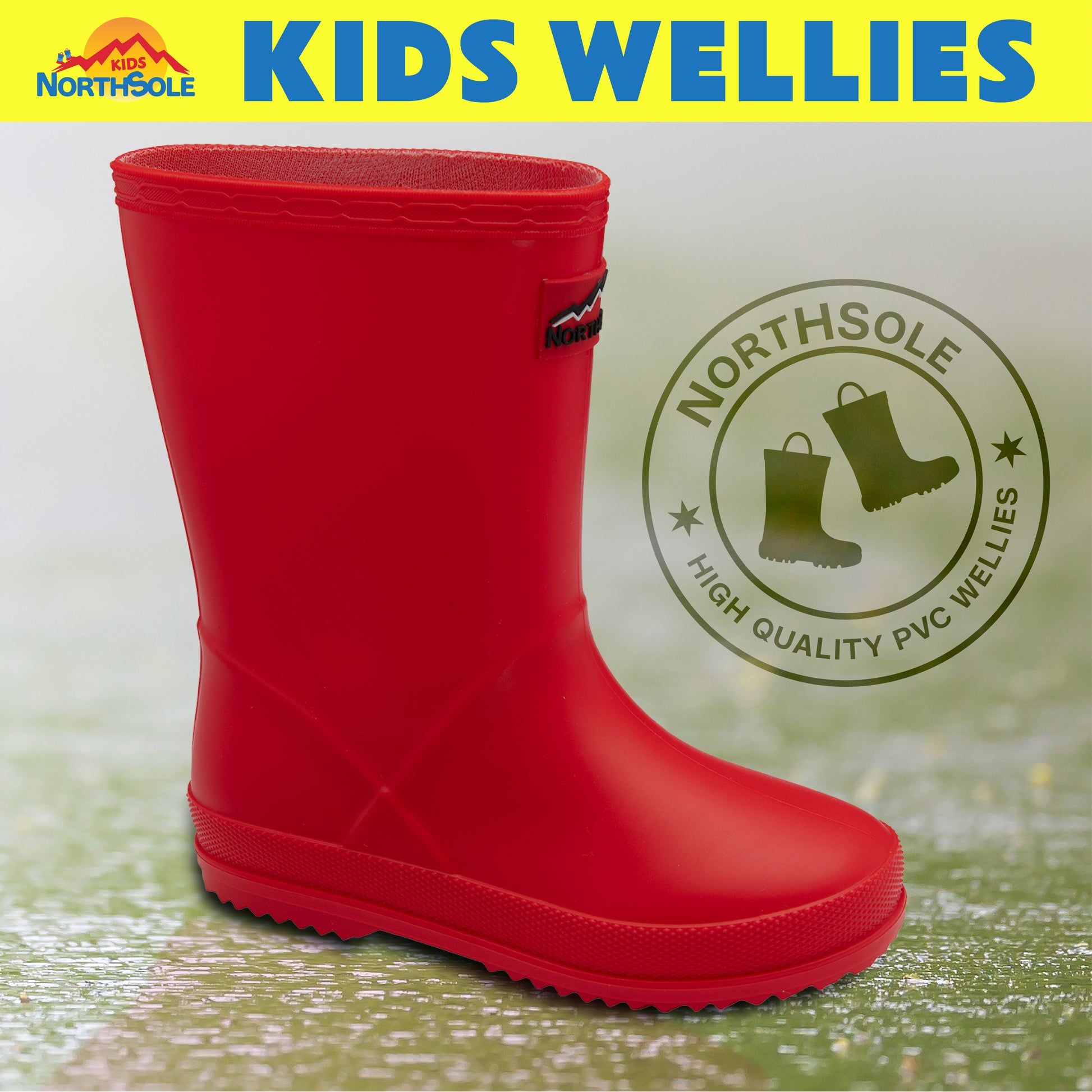 NorthSole Kids Wellies Boys & Girls Wellington Boots Childrens Toddler Welly Sizes 6-2 - My Little Legends