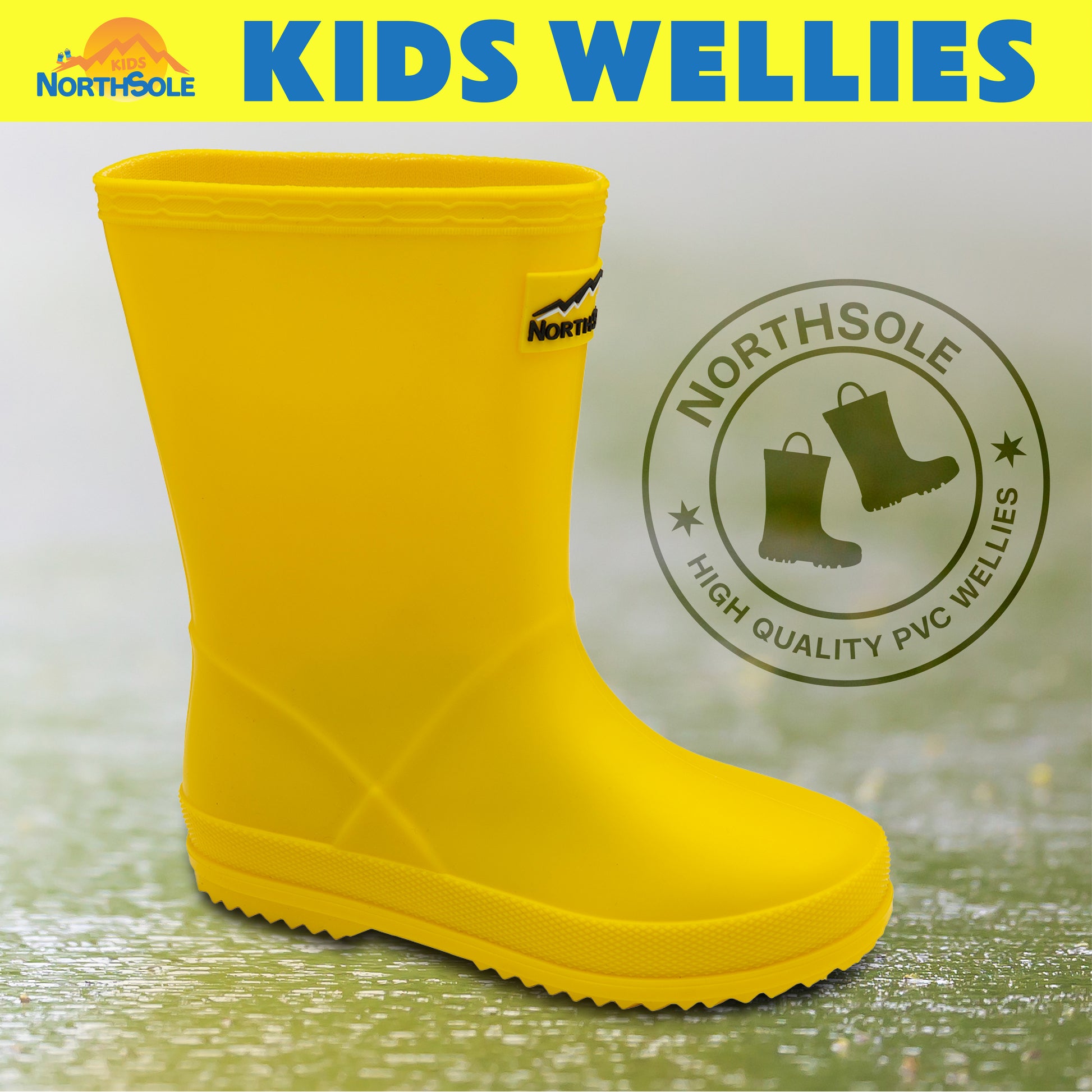 NorthSole Kids Wellies Boys & Girls Wellington Boots Childrens Toddler Welly Sizes 6-2 - My Little Legends