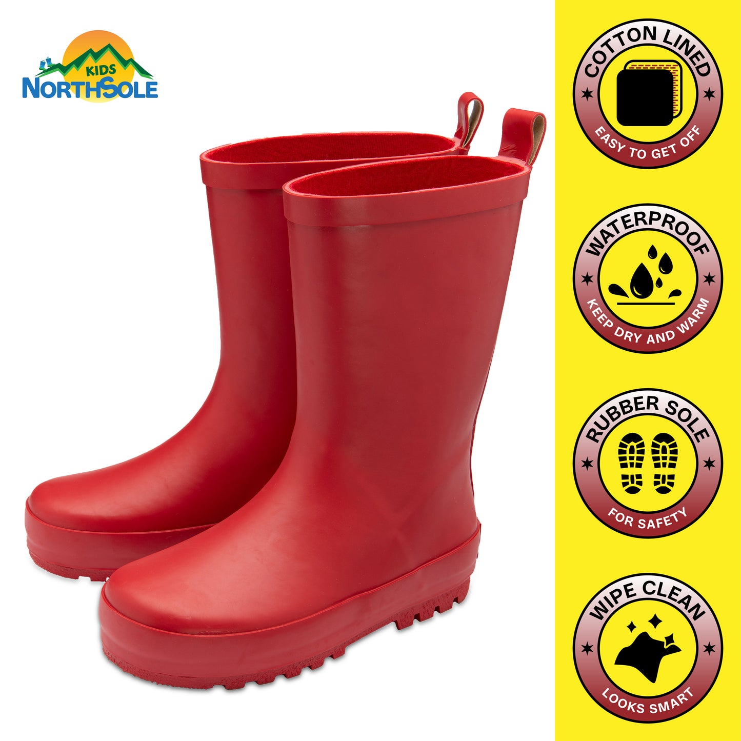 NorthSole Kids Wellies Boys & Girls Rubber Wellington Boots Childrens Welly Sizes 9-2 - My Little Legends