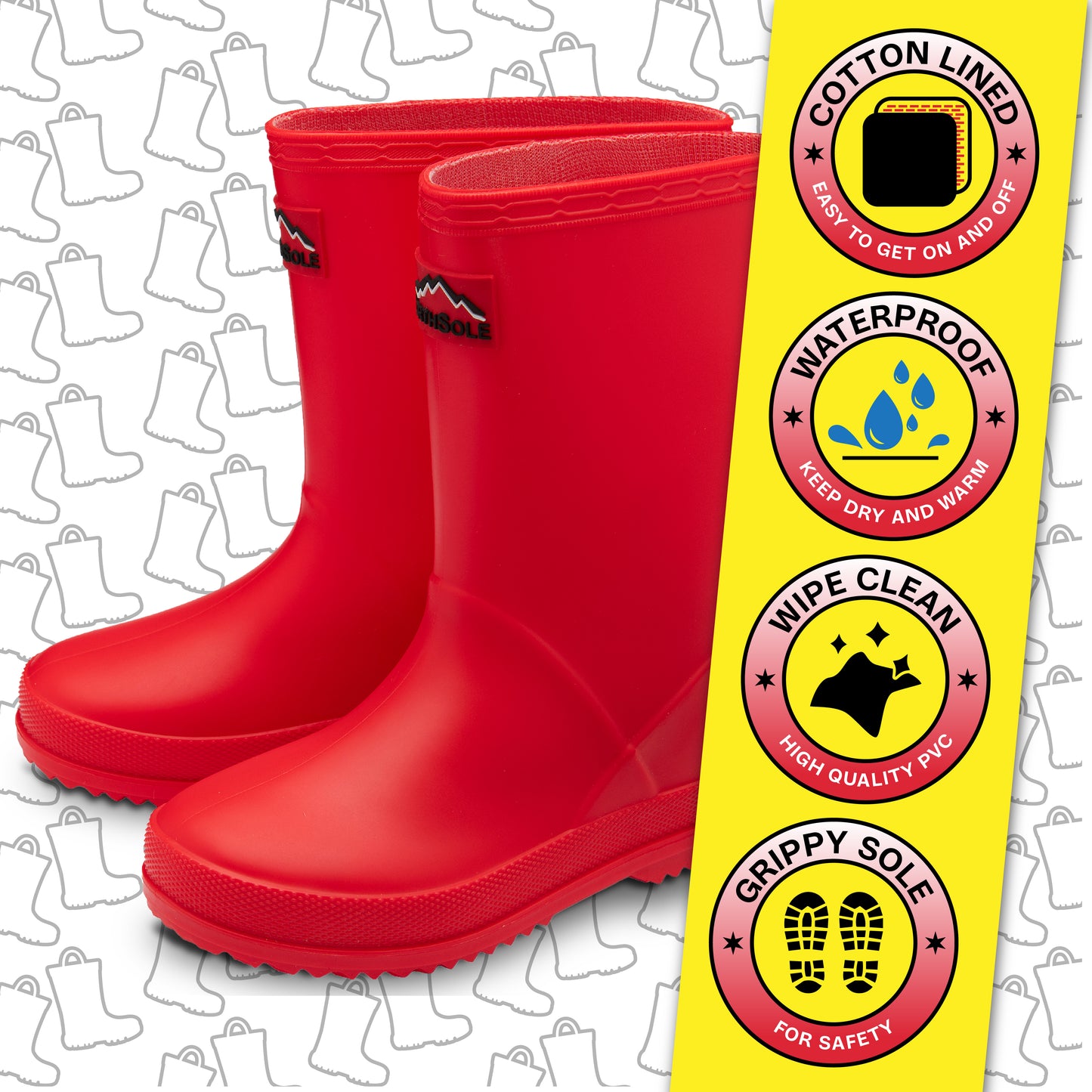 NorthSole Kids Wellies Boys & Girls Wellington Boots Childrens Toddler Welly Sizes 6-2 - My Little Legends