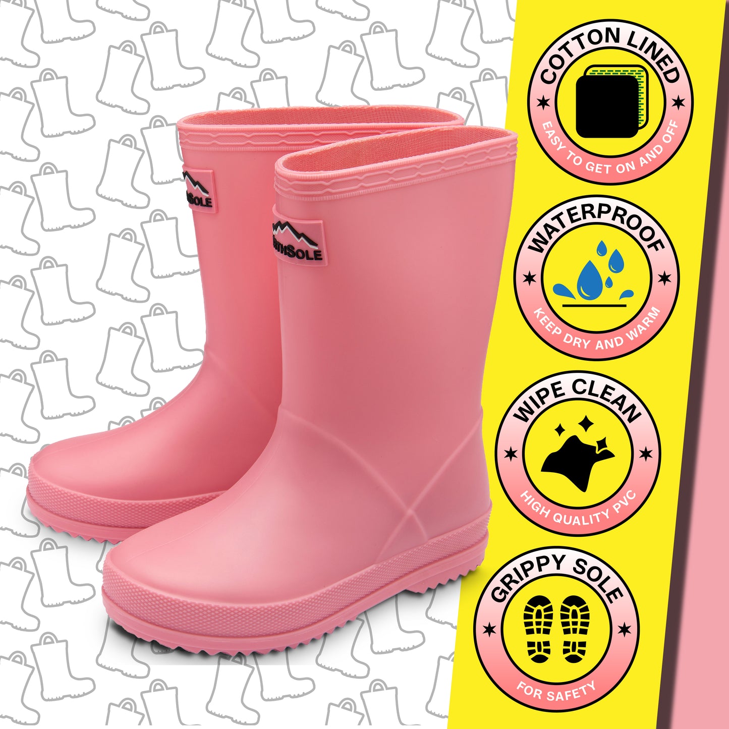 NorthSole Kids Wellies Boys & Girls Wellington Boots Childrens Toddler Welly Sizes 6-2 - My Little Legends