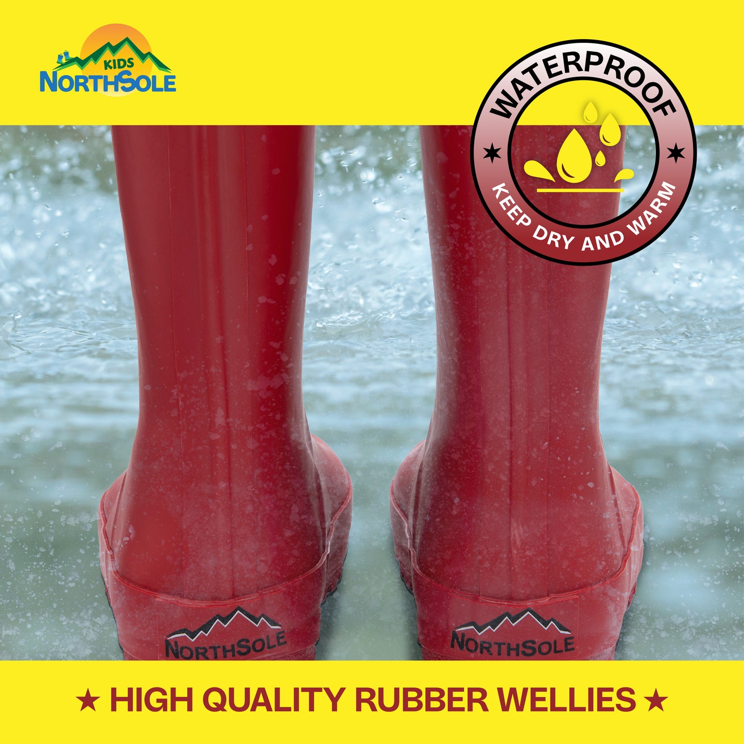 NorthSole Kids Wellies Boys & Girls Rubber Wellington Boots Childrens Welly Sizes 9-2 - My Little Legends