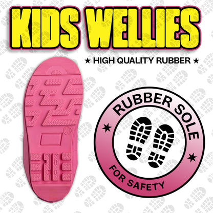 NorthSole Kids Wellies Boys & Girls Rubber Wellington Boots Childrens Welly Sizes 9-2 - My Little Legends