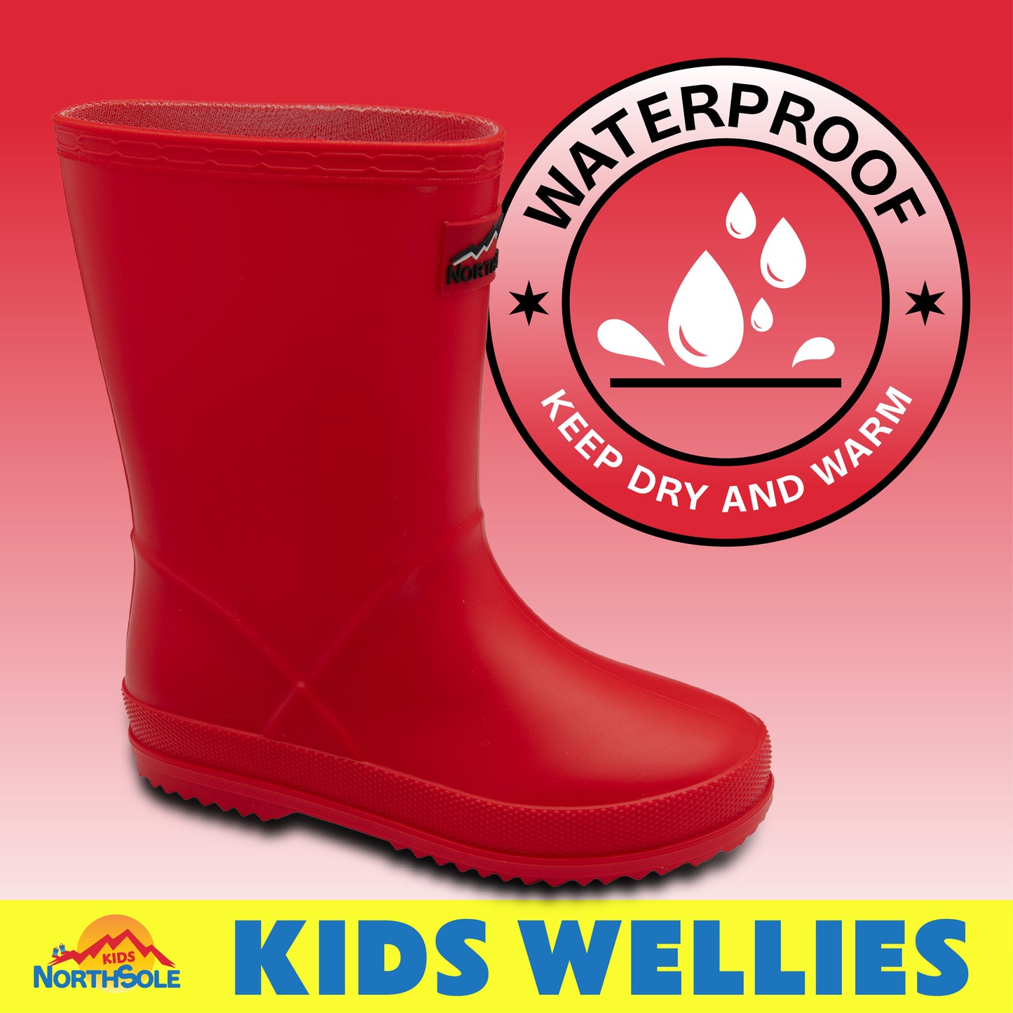 NorthSole Kids Wellies Boys & Girls Wellington Boots Childrens Toddler Welly Sizes 6-2 - My Little Legends