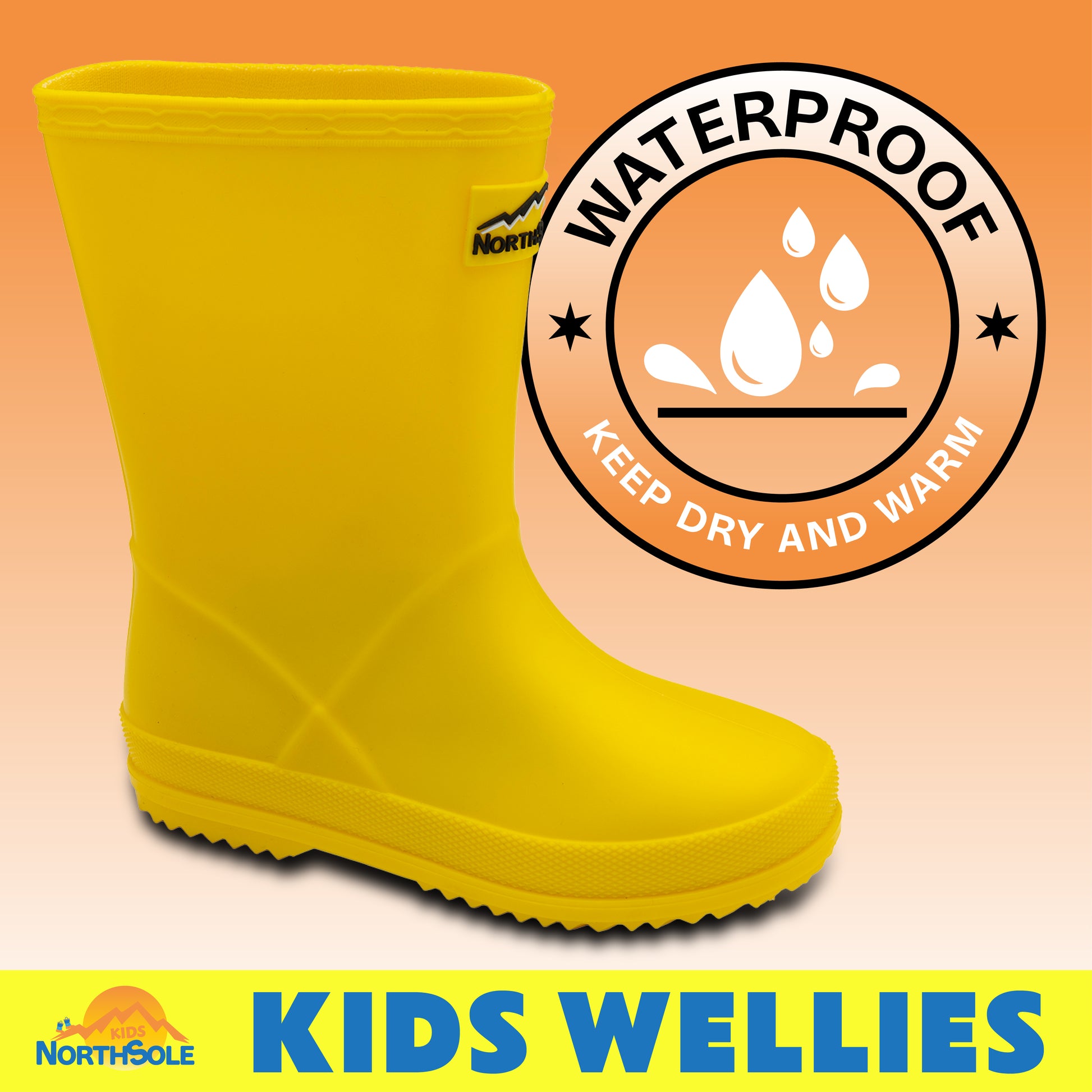 NorthSole Kids Wellies Boys & Girls Wellington Boots Childrens Toddler Welly Sizes 6-2 - My Little Legends