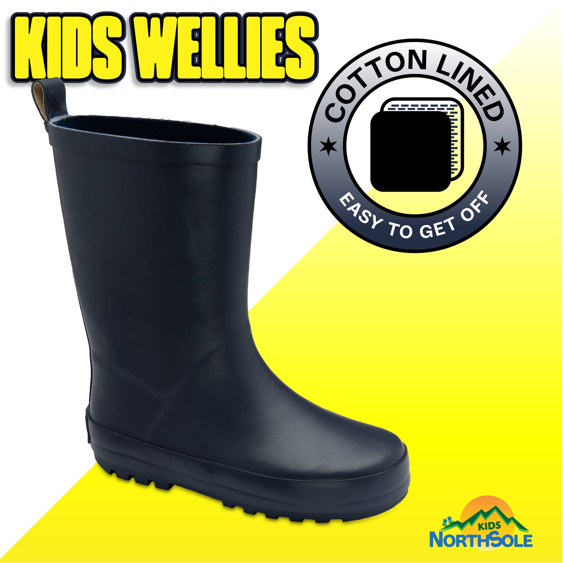 NorthSole Kids Wellies Boys & Girls Rubber Wellington Boots Childrens Welly Sizes 9-2 - My Little Legends
