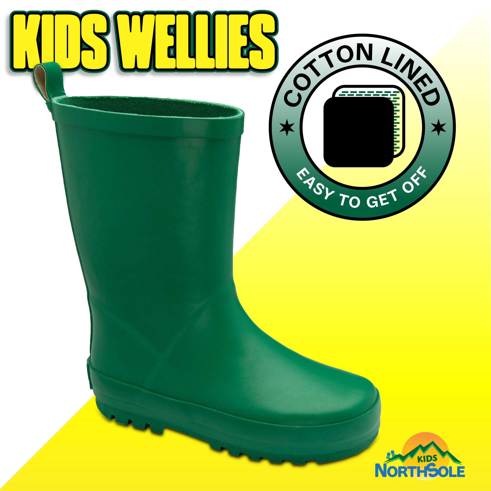NorthSole Kids Wellies Boys & Girls Rubber Wellington Boots Childrens Welly Sizes 9-2 - My Little Legends