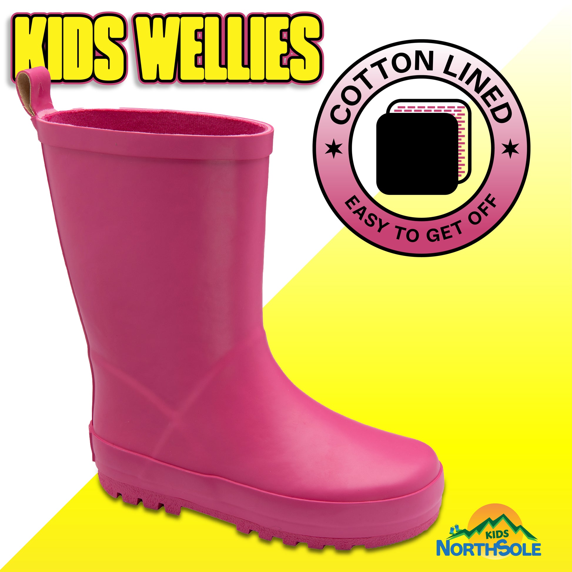 NorthSole Kids Wellies Boys & Girls Rubber Wellington Boots Childrens Welly Sizes 9-2 - My Little Legends