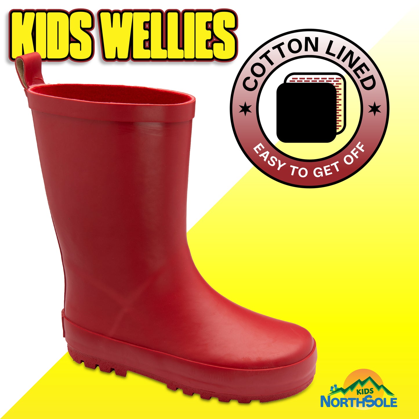 NorthSole Kids Wellies Boys & Girls Rubber Wellington Boots Childrens Welly Sizes 9-2 - My Little Legends