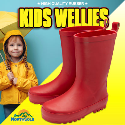 NorthSole Kids Wellies Boys & Girls Rubber Wellington Boots Childrens Welly Sizes 9-2 - My Little Legends