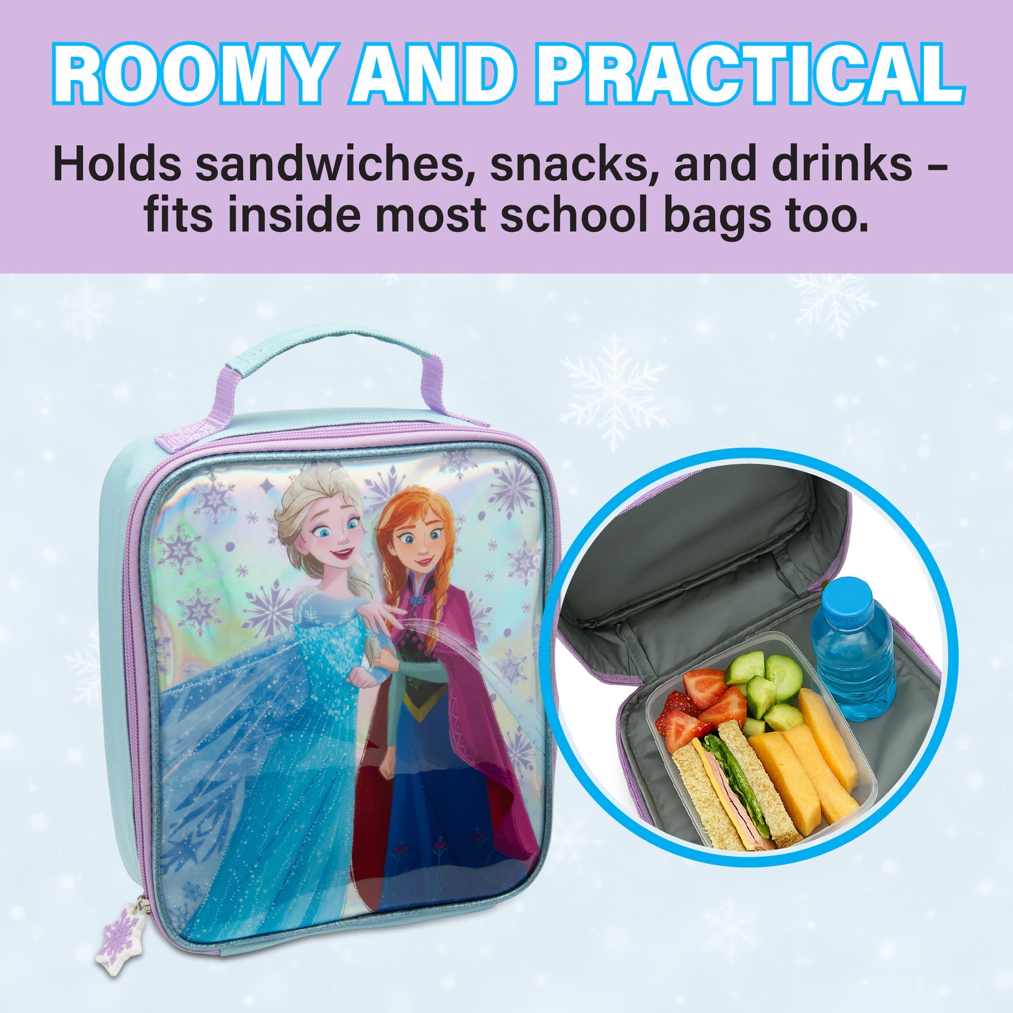 Disney Frozen Kids Lunch Bag Elsa & Anna Girls Childrens Thermal Insulated Nursery School Lunchbag - My Little Legends