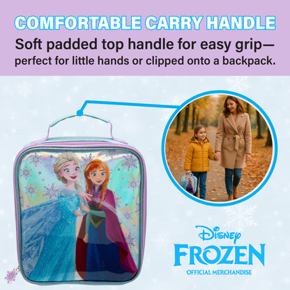 Disney Frozen Kids Lunch Bag Elsa & Anna Girls Childrens Thermal Insulated Nursery School Lunchbag - My Little Legends