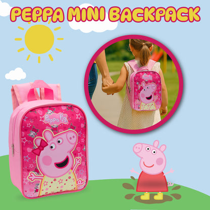 Peppa Pig Kids Backpack Preschool Bag Toddlers Girls Mini Nursery Rucksack - Ages 1-3 years - Pink - My Little Legends