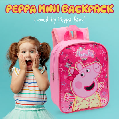 Peppa Pig Kids Backpack Preschool Bag Toddlers Girls Mini Nursery Rucksack - Ages 1-3 years - Pink - My Little Legends