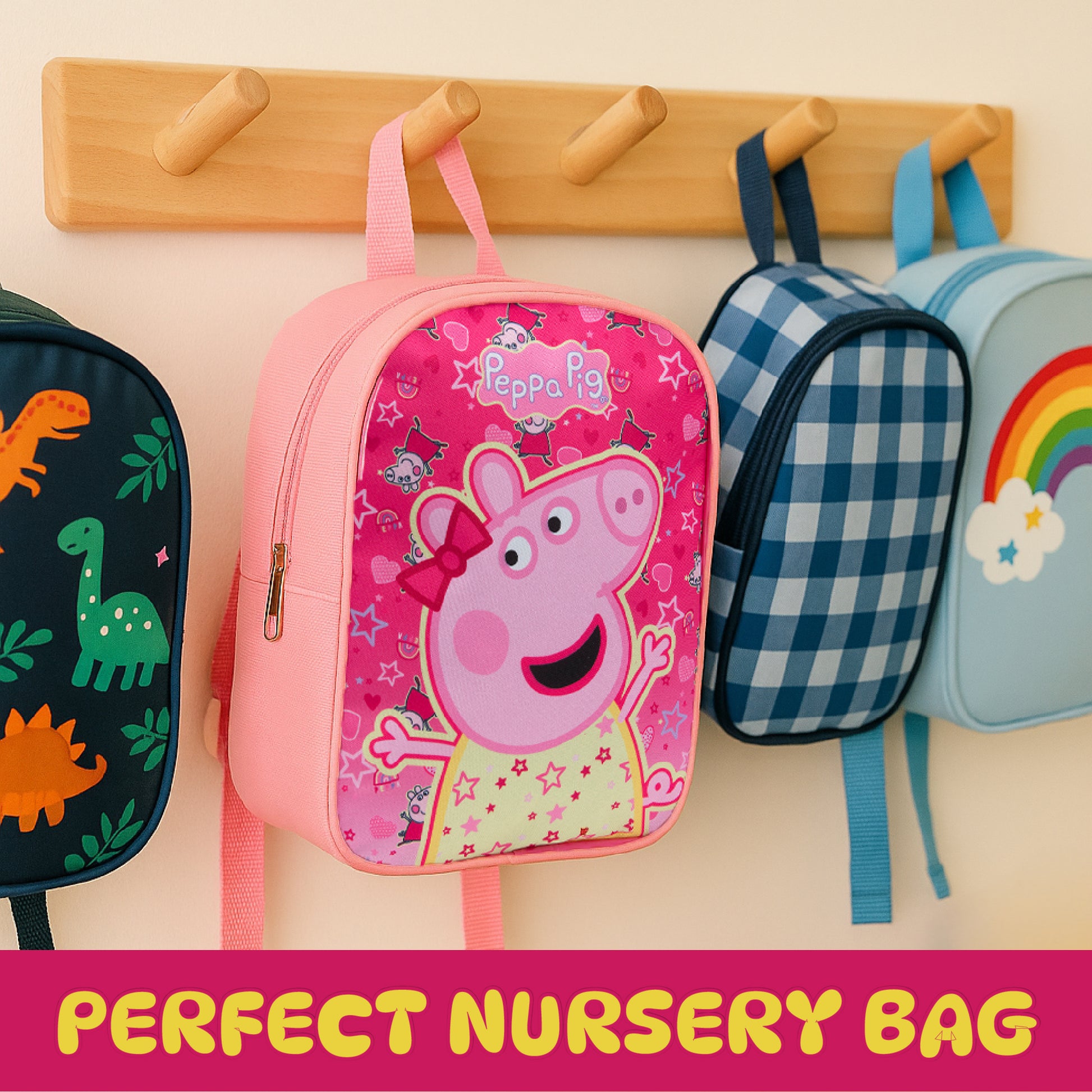 Peppa Pig Kids Backpack Preschool Bag Toddlers Girls Mini Nursery Rucksack - Ages 1-3 years - Pink - My Little Legends