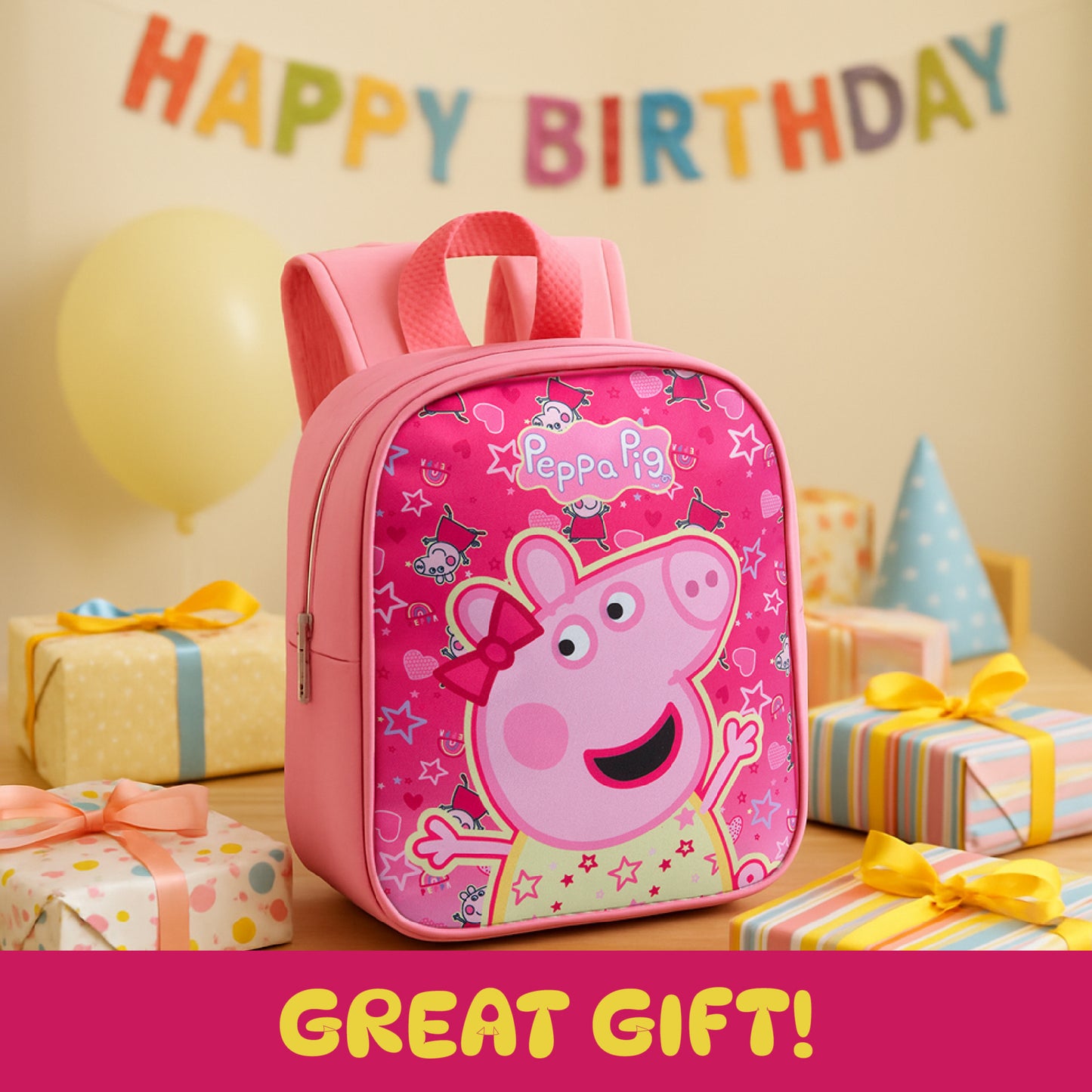 Peppa Pig Kids Backpack Preschool Bag Toddlers Girls Mini Nursery Rucksack - Ages 1-3 years - Pink - My Little Legends