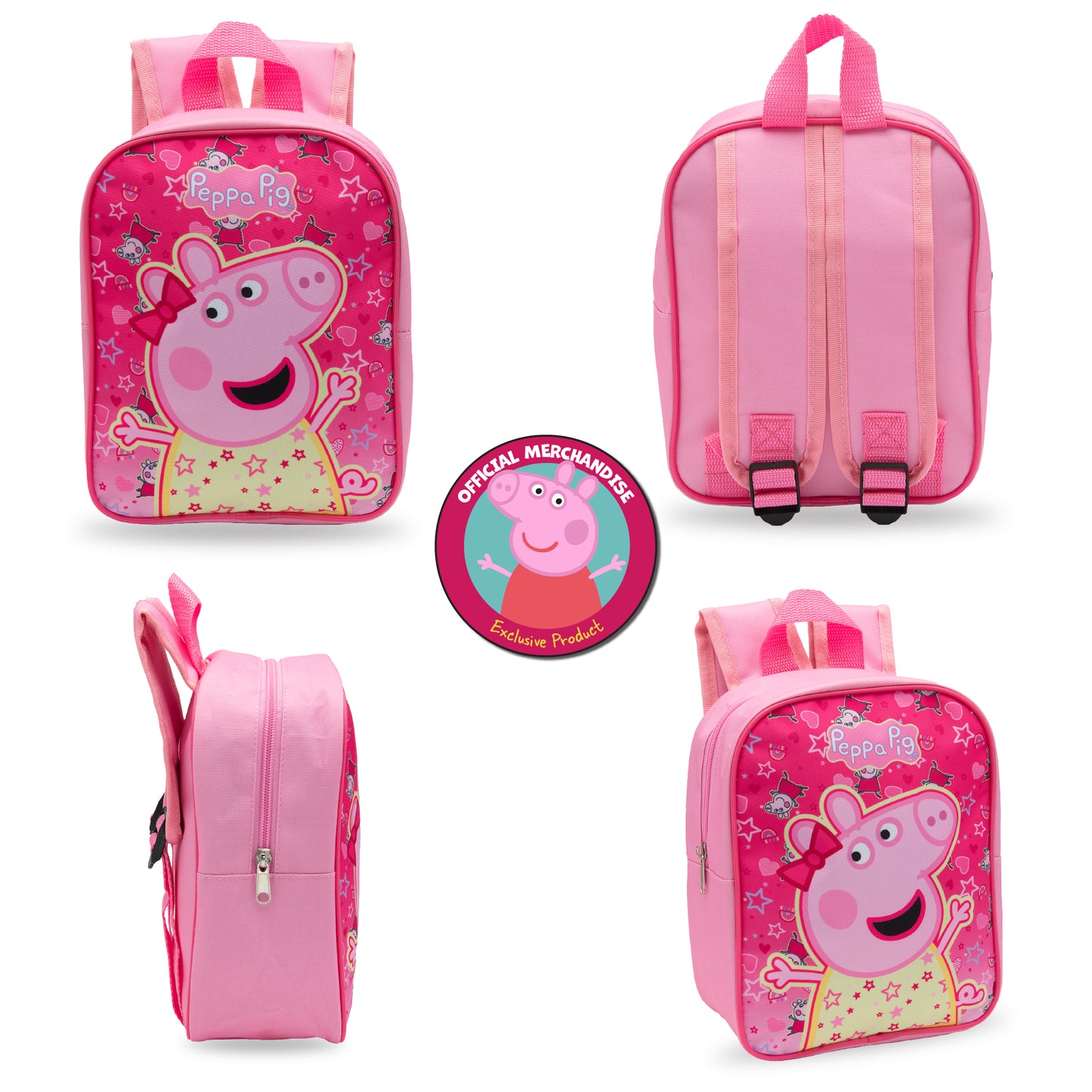 Peppa Pig Kids Backpack Preschool Bag Toddlers Girls Mini Nursery Rucksack - Ages 1-3 years - Pink - My Little Legends