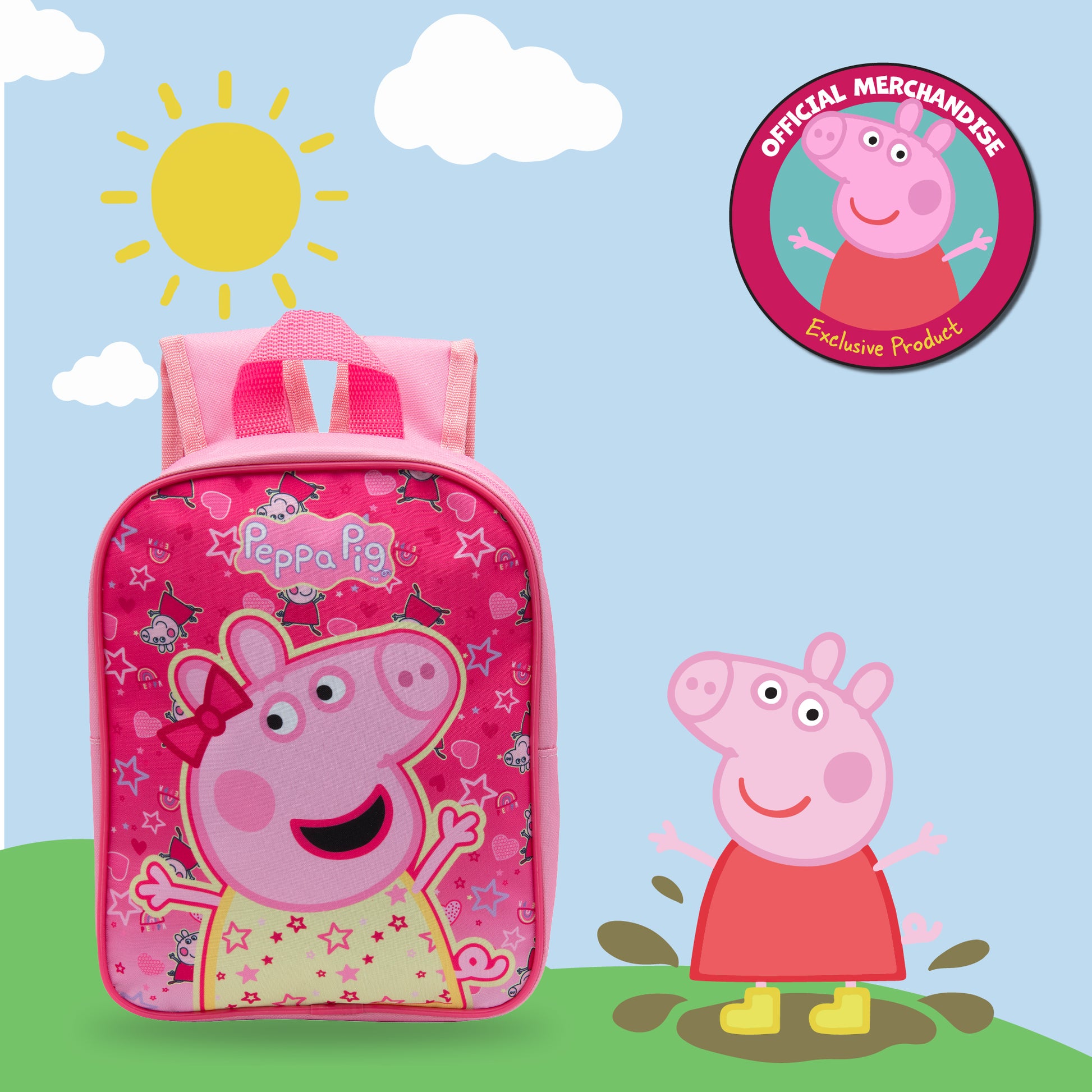 Peppa Pig Kids Backpack Preschool Bag Toddlers Girls Mini Nursery Rucksack - Ages 1-3 years - Pink - My Little Legends