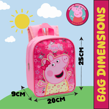 Peppa Pig Kids Backpack Preschool Bag Toddlers Girls Mini Nursery Rucksack - Ages 1-3 years - Pink - My Little Legends