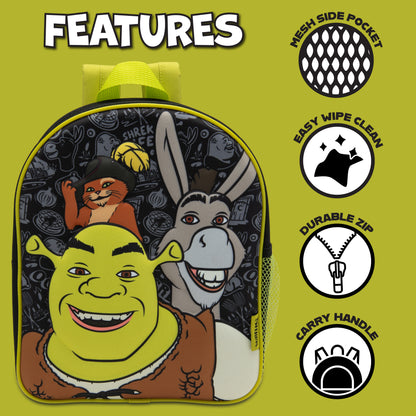 Shrek Kids Backpack 3D Childrens School Bag Boys & Girls Rucksack Donkey & Puss In Boots - My Little Legends