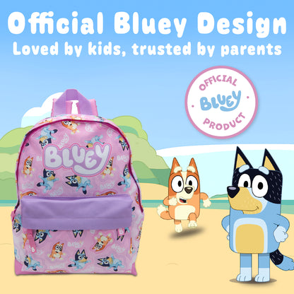 Bluey & Bingo Kids Backpack Preschool Childrens Bag Boys & Girls Nursery Rucksack With Front Pocket - My Little Legends