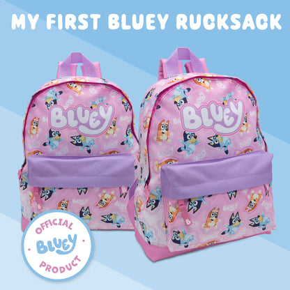 Bluey & Bingo Kids Backpack Preschool Childrens Bag Boys & Girls Nursery Rucksack With Front Pocket - My Little Legends
