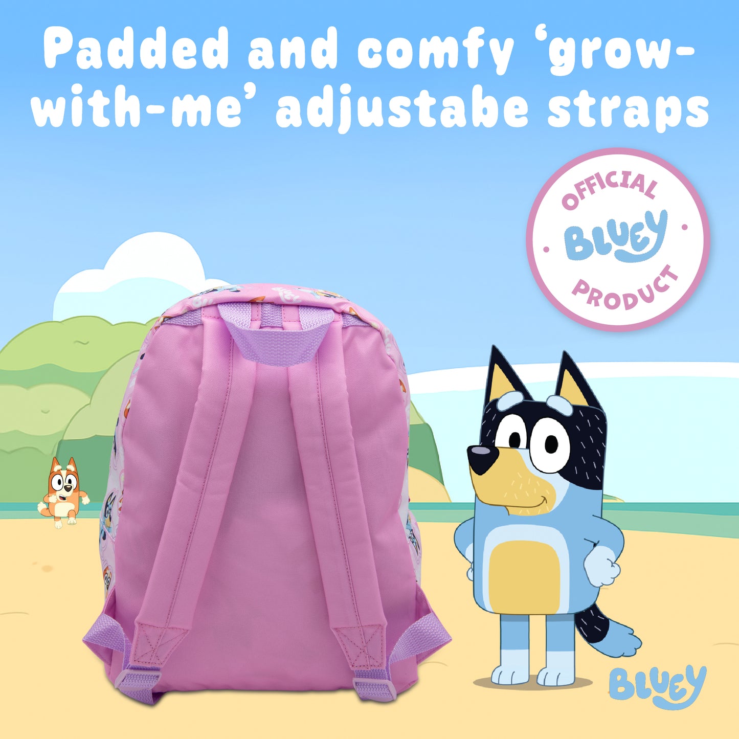 Bluey & Bingo Kids Backpack Preschool Childrens Bag Boys & Girls Nursery Rucksack With Front Pocket - My Little Legends