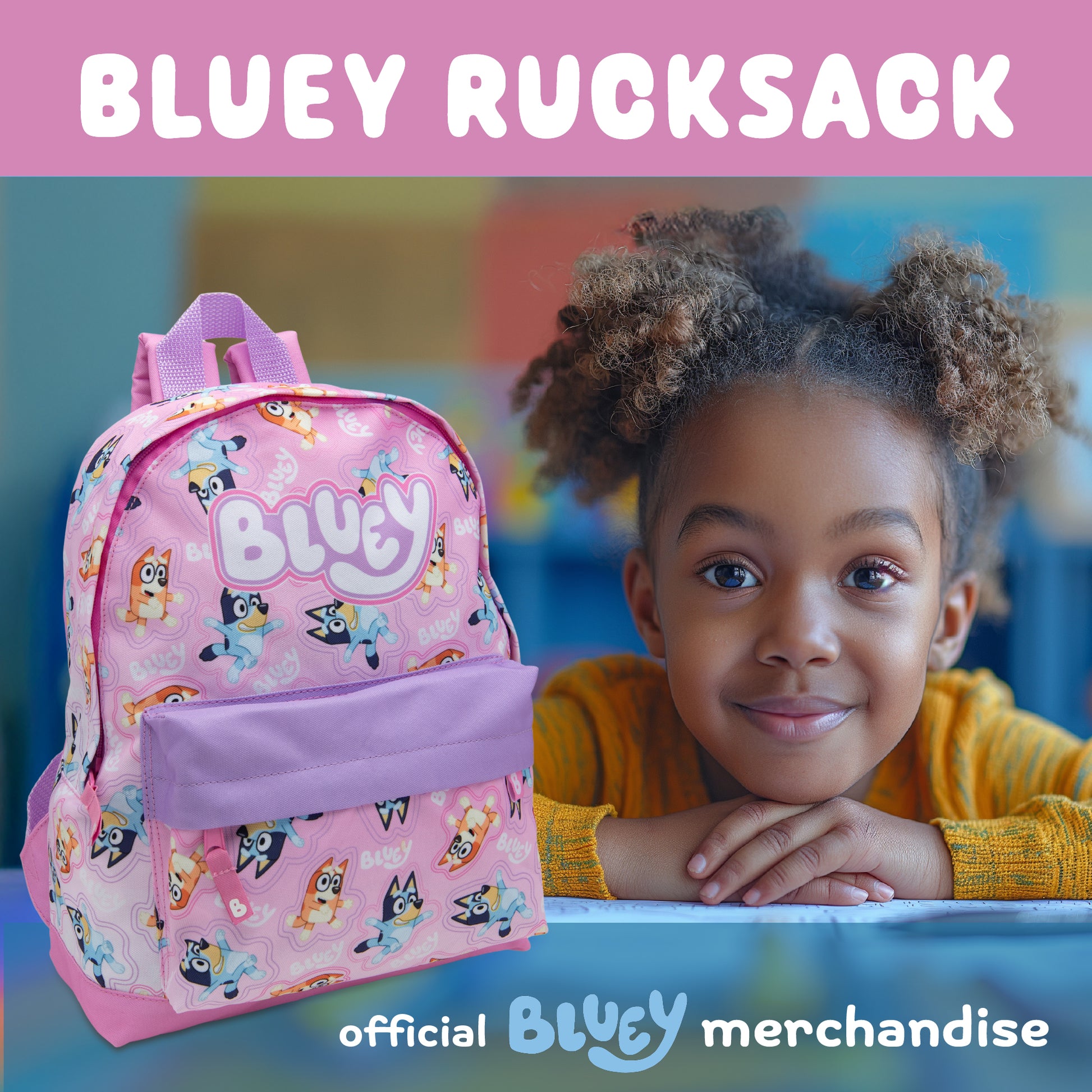 Bluey & Bingo Kids Backpack Preschool Childrens Bag Boys & Girls Nursery Rucksack With Front Pocket - My Little Legends